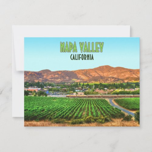 Napa Valley California Vineyard Vintage Flat Card