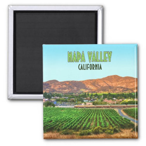 Napa Valley California Vineyard Vintage Magnet