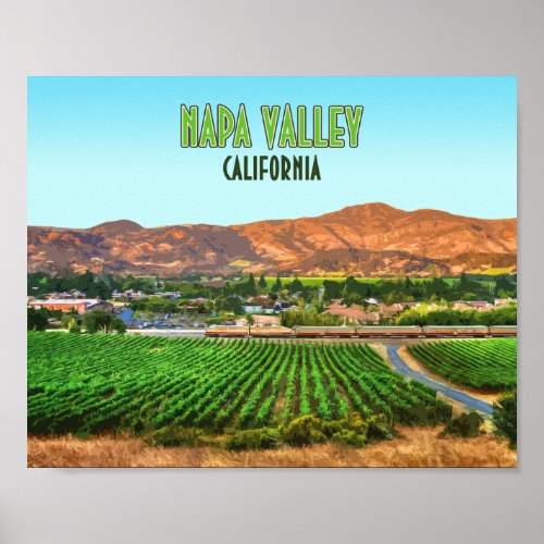 Napa Valley California Vineyard Vintage Poster