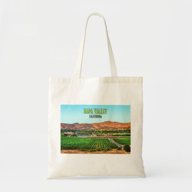 Napa Valley California Vineyard Vintage Tote Bag (Front)