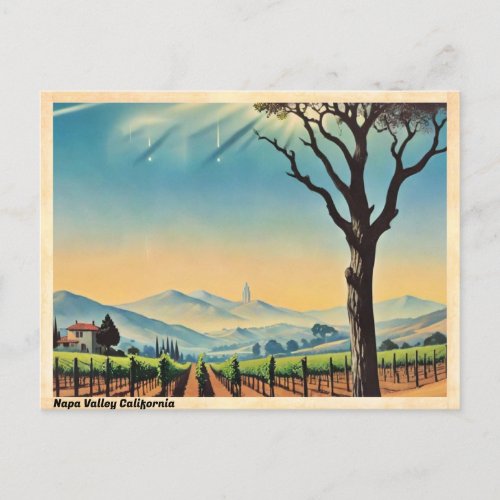 Napa Valley California Vintage Travel Postcard