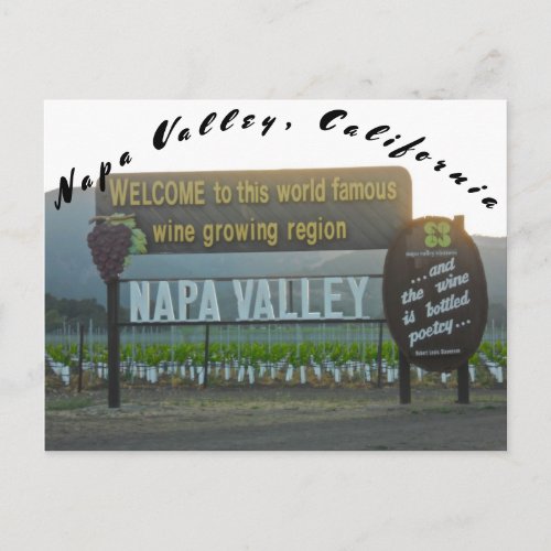 Napa Valley California Wine Country Postcard