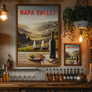 Napa Valley California Winery Travel Poster