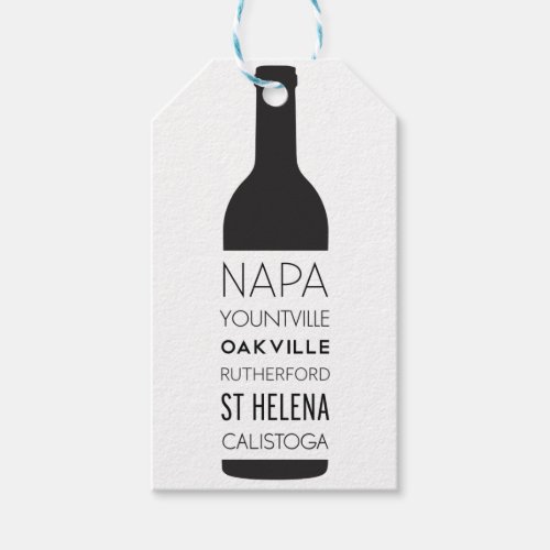 Napa Valley Cities Wine Bottle Gift Tags