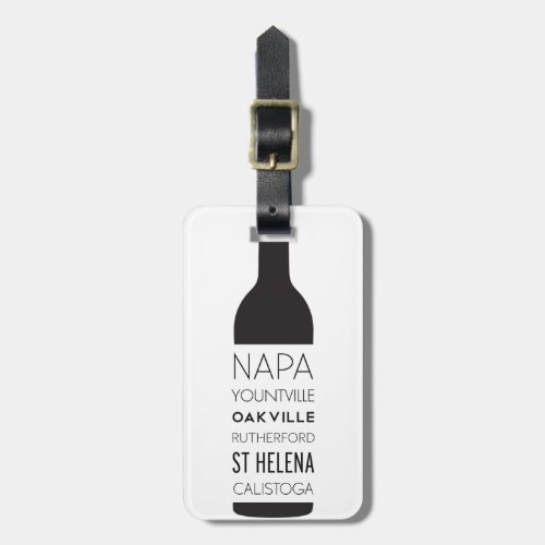 Napa Valley Cities Wine Bottle Luggage Tag