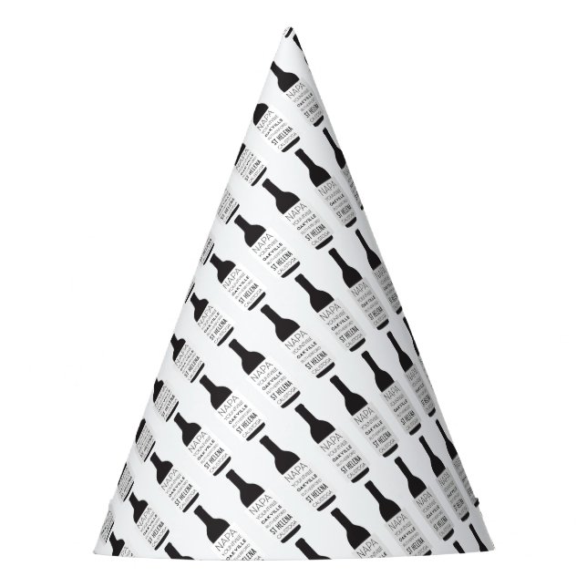 Napa Valley Cities Wine Bottle Party Supplies Party Hat (Front)