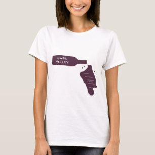 Napa Valley Cities Wine Bottle Spill Logo T-Shirt