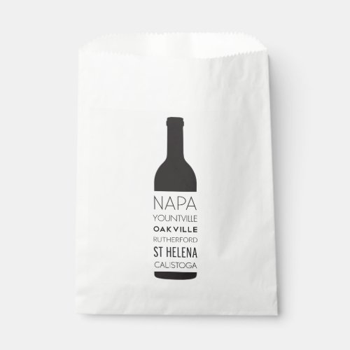 Napa Valley Cities Wine Bottle Wedding Favors Favor Bag