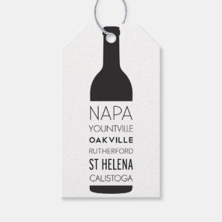 Napa Valley Cities Wine Bottle Wedding Favors Gift Tags