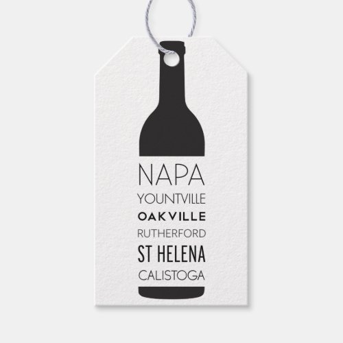 Napa Valley Cities Wine Bottle Wedding Favors Gift Tags