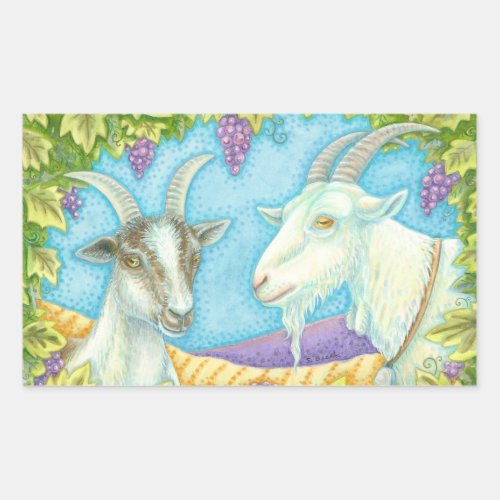 Napa Valley Goats Under Grape Arbor STICKERS Sheet