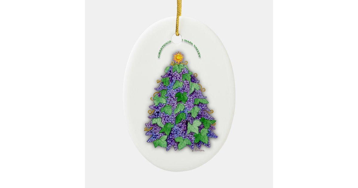 Napa Valley Grapes Christmas Tree Ceramic Ornament Zazzle Com Explore upcoming christmas, hanukkah and new year's events. zazzle