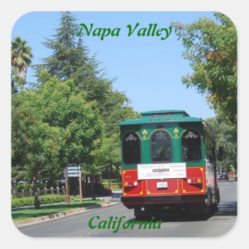 Napa Valley Streetcar Square Sticker