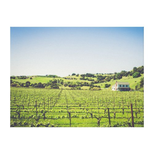 Napa Valley Vineyard House Stretched Canvas Print