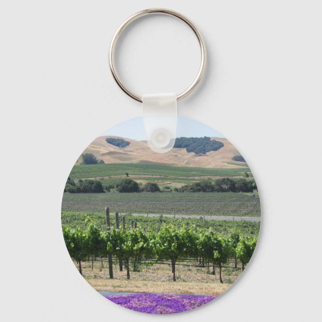 Napa Valley Vineyard Keychain (Front)