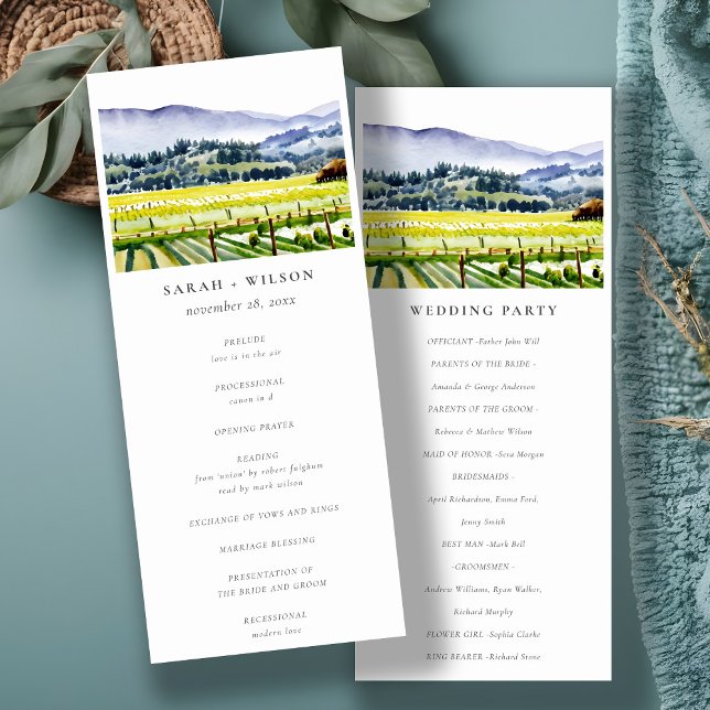 Napa Valley Vineyard Landscape Wedding Program (Creator Uploaded)