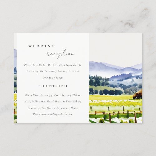 Napa Valley Vineyard Landscape Wedding Reception Enclosure Card