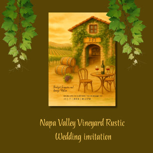 Napa Valley Vineyard Rustic Destination Wedding Invitation
