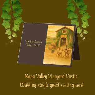 Napa valley vineyard rustic winery guest card