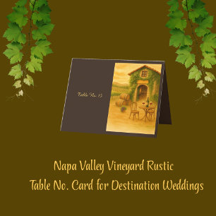 Napa Valley Vineyard Rustic Winery table numbers