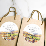 Napa Valley vineyard watercolor wedding favor Classic Round Sticker<br><div class="desc">Napa Valley vineyard watercolor wedding favor thank you stickers</div>