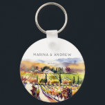 Napa Valley vineyard watercolor wedding favors Keychain<br><div class="desc">Napa Valley vineyard watercolor wedding favors  personalized keychains</div>