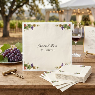 Napa Valley Vineyard Watercolor Wedding Napkins