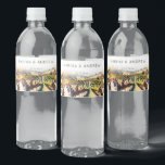 Napa Valley vineyard watercolor wedding Water Bottle Label<br><div class="desc">Napa Valley vineyard watercolor wedding thank you favors  water bottle labels</div>