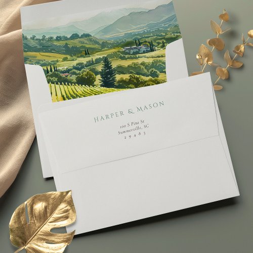 Napa Valley Vineyard Wedding Envelopes