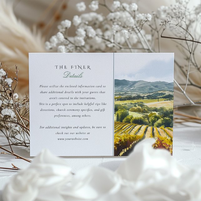 Napa Valley Vineyard Wedding Information Card (Creator Uploaded)