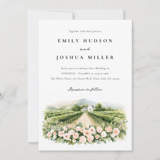 Napa Valley Vineyard Wedding Invitation