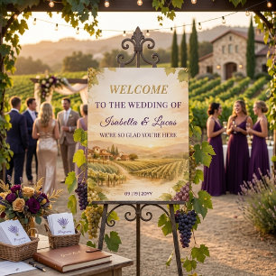 Napa Valley Vineyard Wedding Welcome Sign