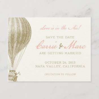 Napa Valley Vintage Hot Air Balloon Save The Date by ericar70 at Zazzle