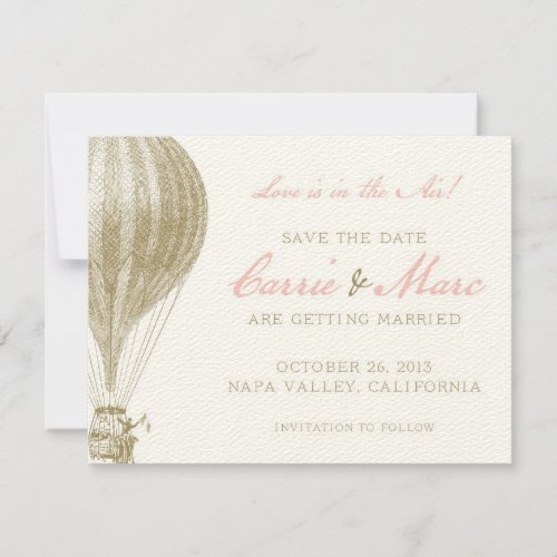 Napa Valley Vintage Hot Air Balloon Save the Date