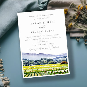 Napa Valley Watercolor Vineyard Couples Shower Invitation
