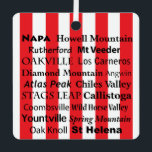 Napa Valley Wine AVAs Ornament<br><div class="desc">A wonderfully fun ornament featuring the wine regions of Napa Valley,  California.  Purchase as is or customize the back with your own message by removing the images.</div>