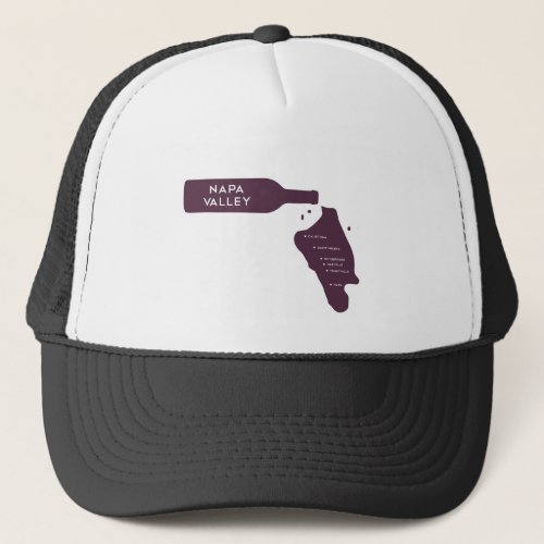 Napa Valley Wine Bottle Spill Logo Trucker Hat