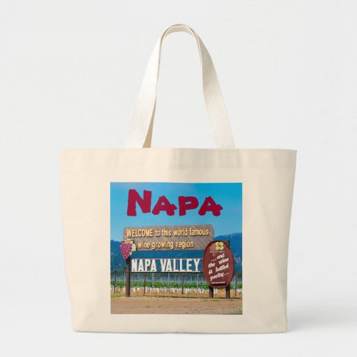 Napa Valley Wine Country Large Tote Bag