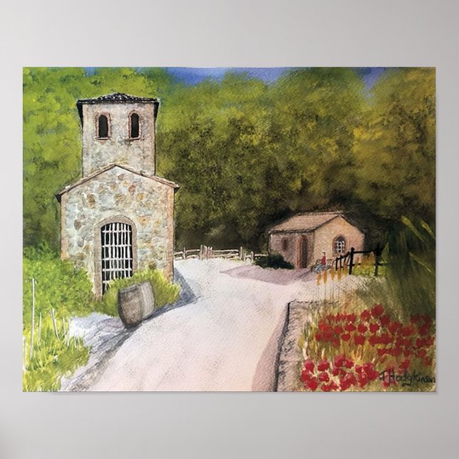 NAPA VALLEY WINERY WATERCOLOR POSTER (Front)