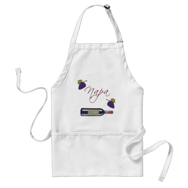 Napa Vintage Wine Bottle Adult Apron (Front)