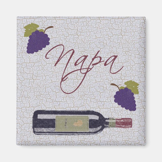 Napa Vintage Wine Bottle Magnet (Front)