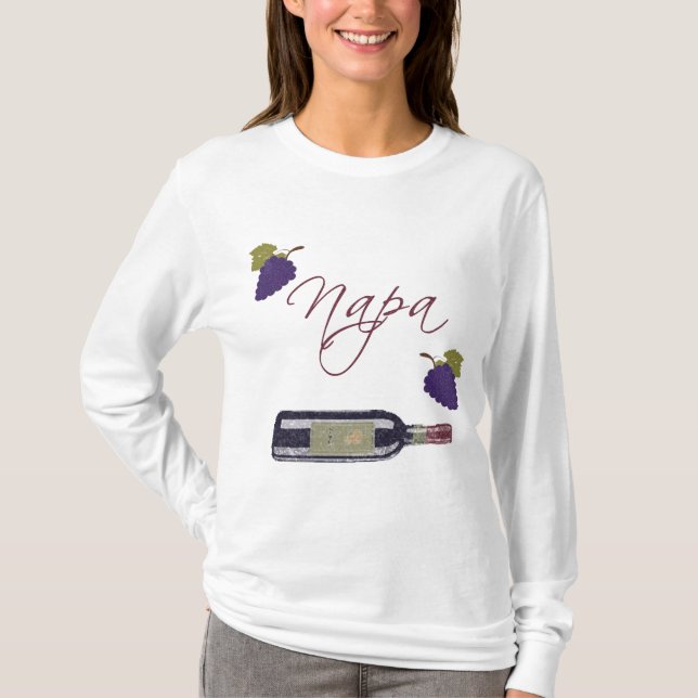 Napa Vintage Wine Bottle T-Shirt (Front)