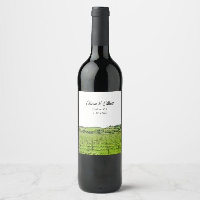 Napa Wedding Favor Personalized Wine Label (Front)