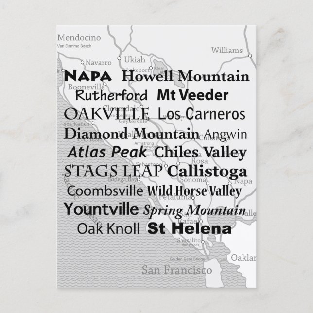Napa Wine Country  Postcard (Front)
