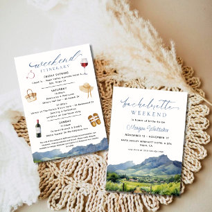 Napa Winery Bachelorette Weekend & Itinerary Invitation