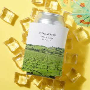 Napa Winery Wedding Favor Custom  Can Cooler