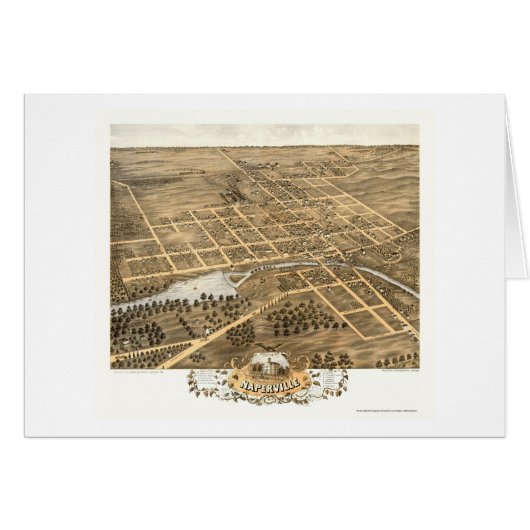 Naperville, IL Panoramic Map - 1869 Cards (Front Horizontal)