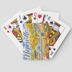 Naperville Illinois Dandelion Fountain Riverwalk Poker Cards