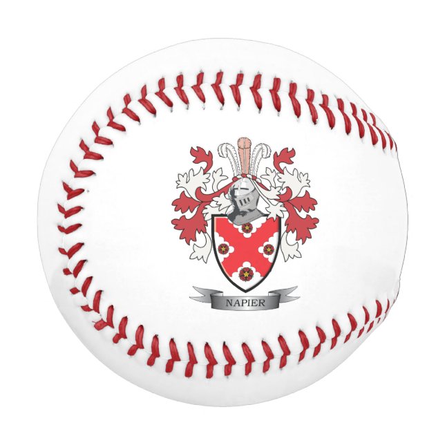 Napier Family Crest Coat of Arms Baseball (Front Left)