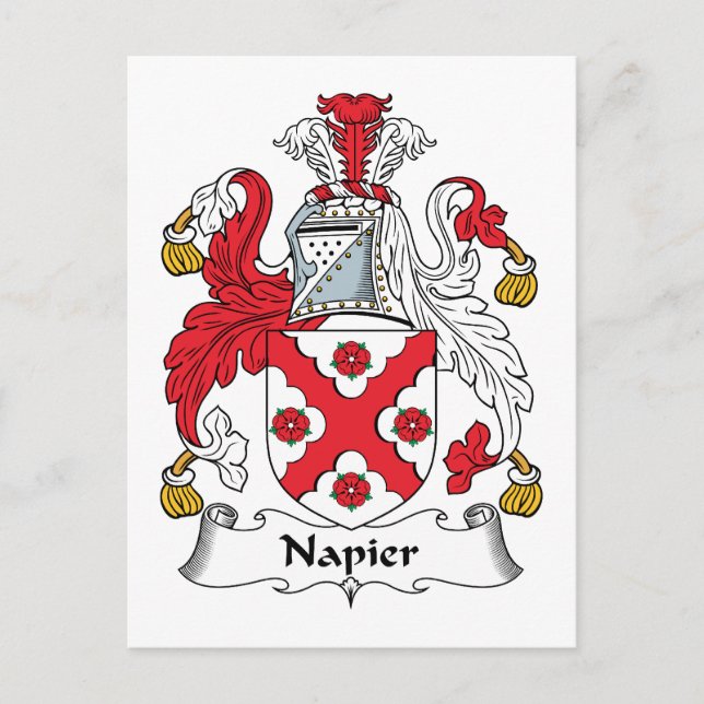 Napier Family Crest Postcard (Front)